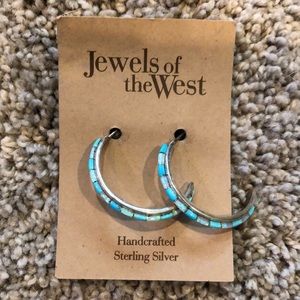 Turquoise and opal earrings